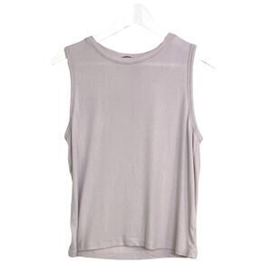 Athleta Ribbed Tank Top Lavender Gray Modal Blend Soft Sleeveless Size S